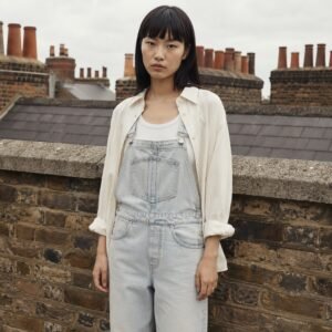 Noel Straight Leg Dungarees — Dungarees by YOON SYM. worn by a model.
