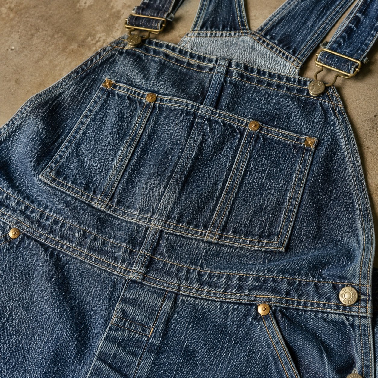 Beak Wide Leg Dungarees — Dungarees by YOON SYM. close detail of the fabric and finish.