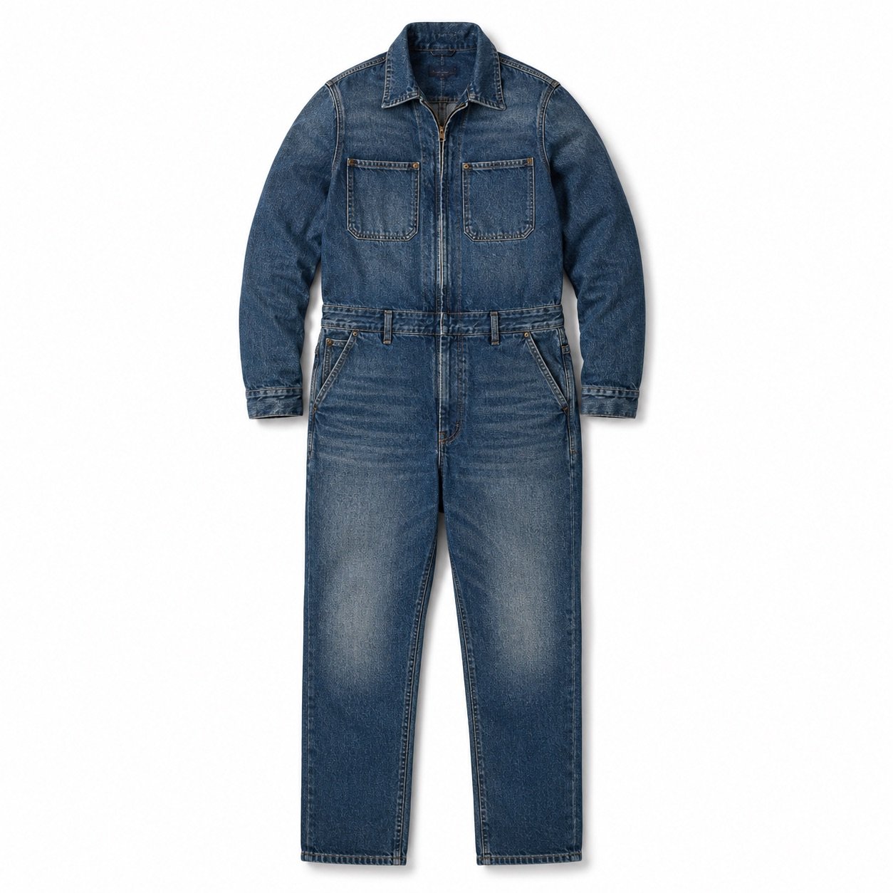 Silver Denim Boilersuit — Dungarees by YOON SYM. product photograph on a white background.