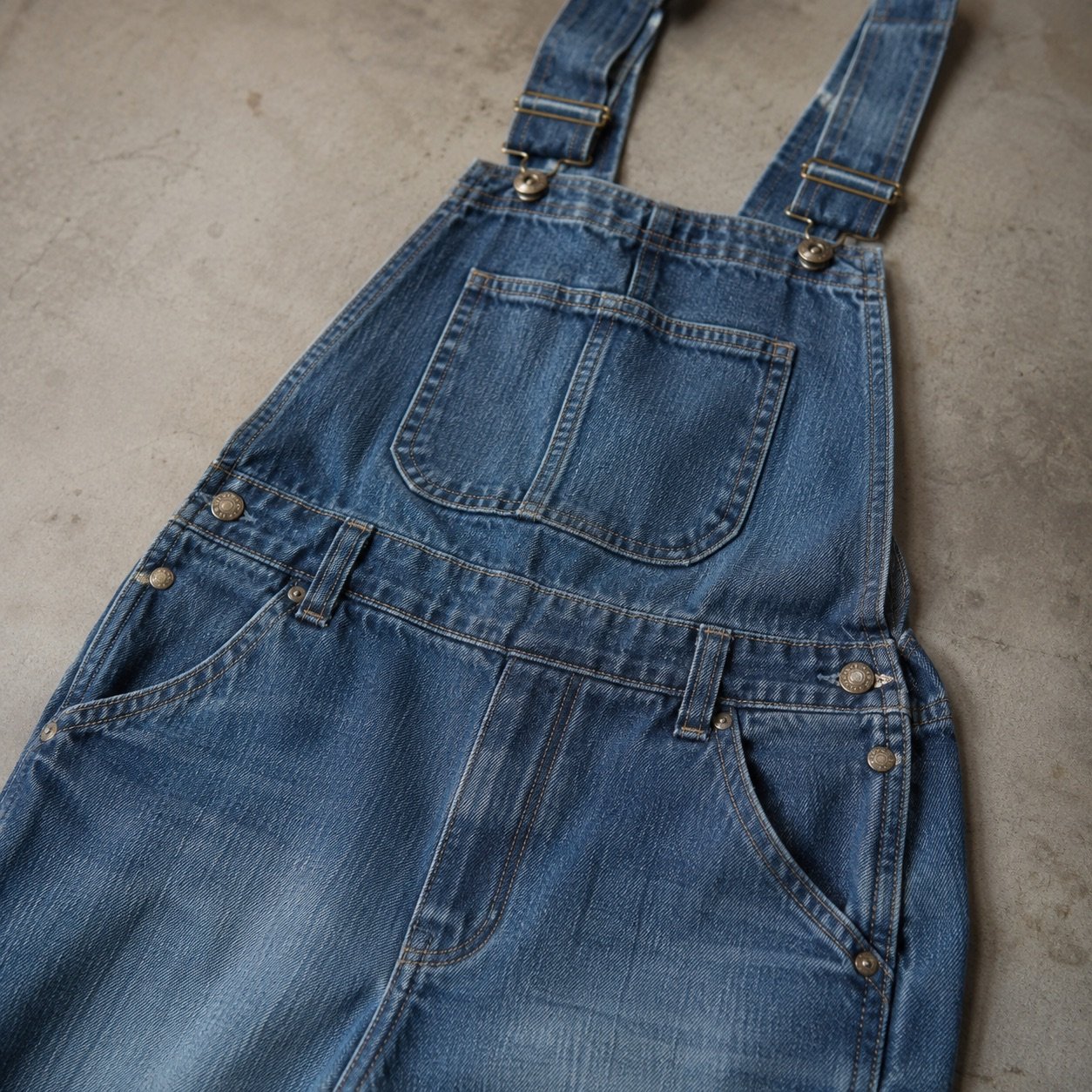 Kingly Wide Leg Dungarees — Dungarees by YOON SYM. close detail of the fabric and finish.