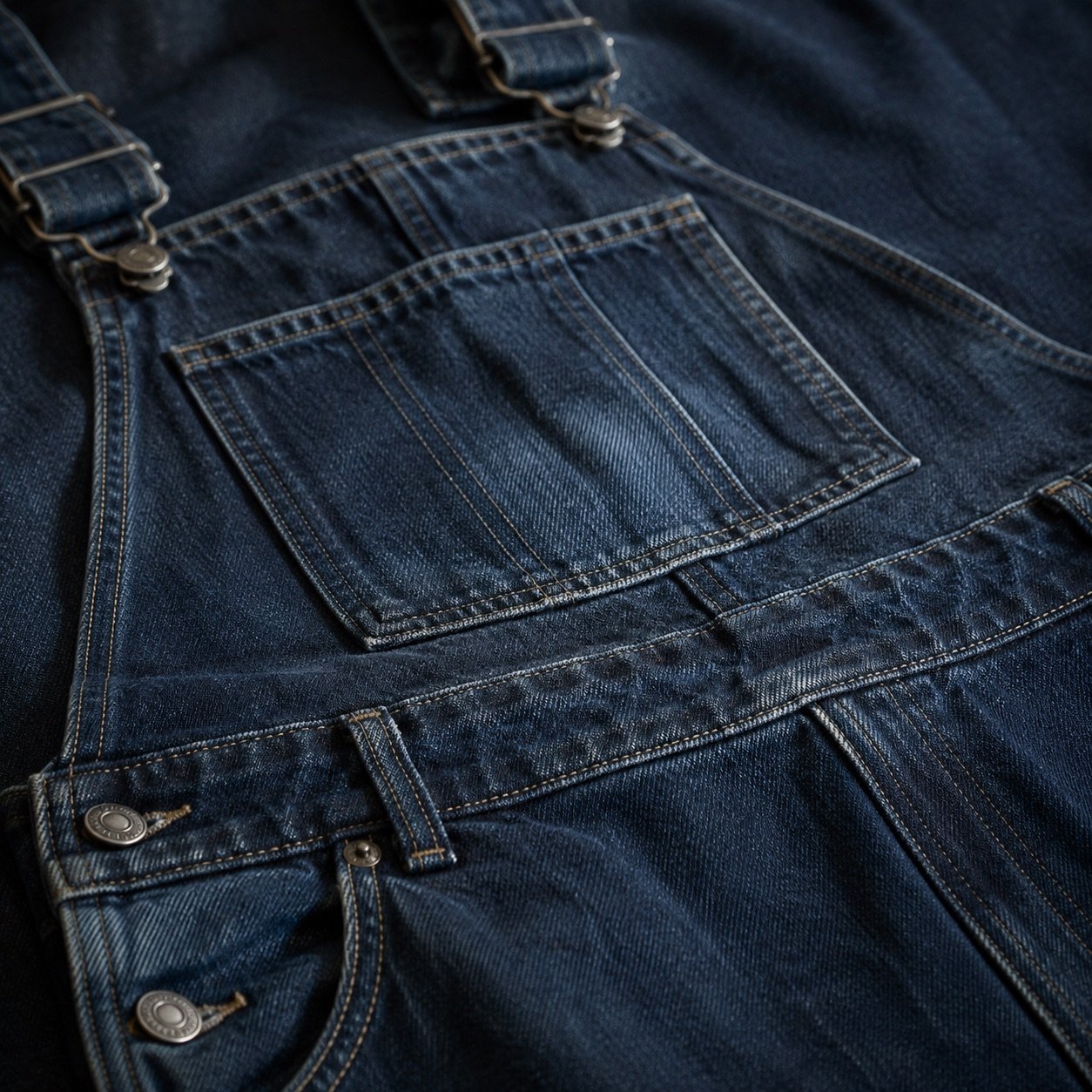 Argyll Straight Leg Dungarees — Dungarees by YOON SYM. close detail of the fabric and finish.