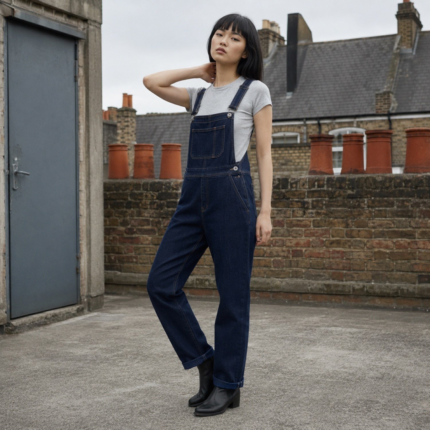 Argyll Straight Leg Dungarees — Dungarees by YOON SYM. worn by a model.