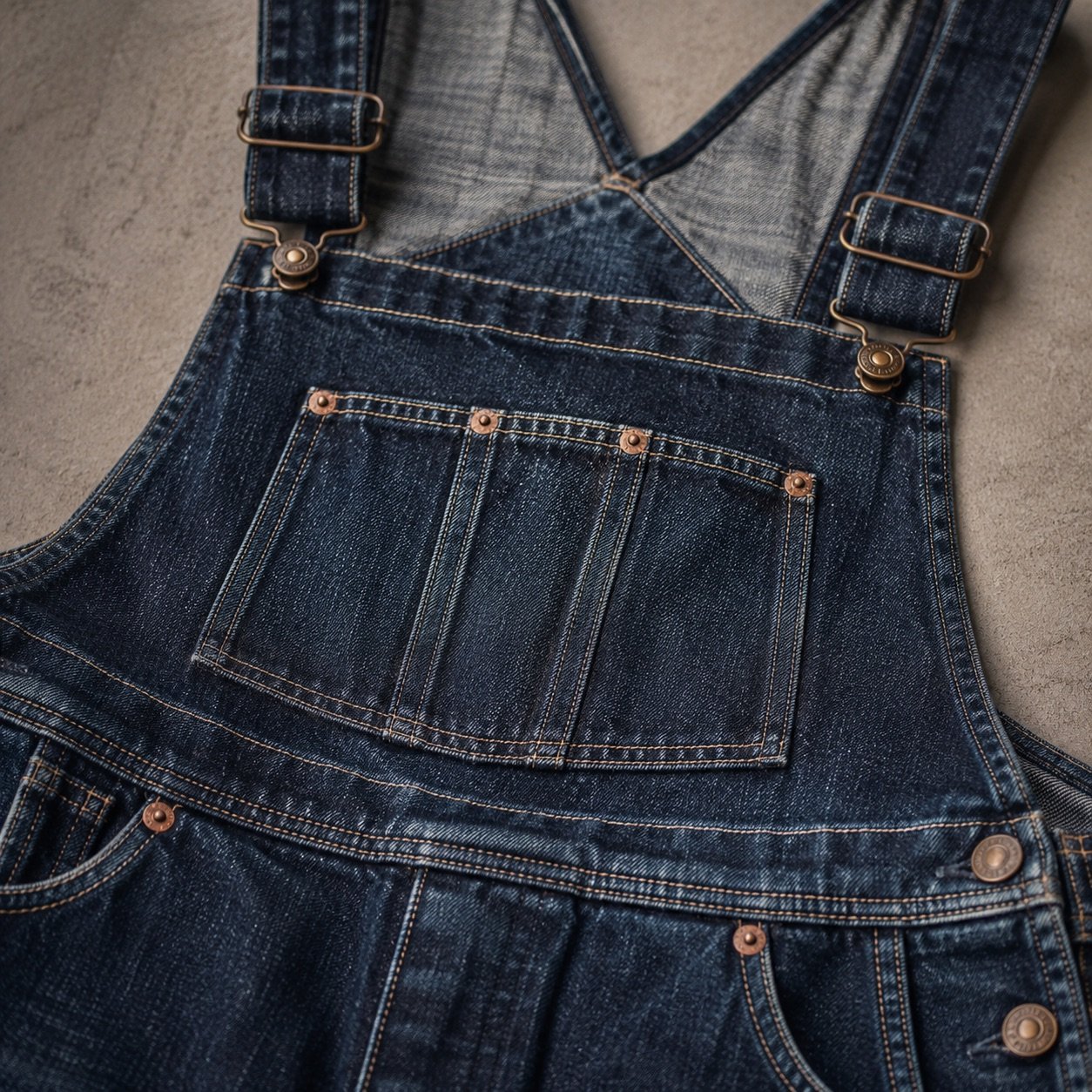 Berwick Straight Leg Dungarees — Dungarees by YOON SYM. close detail of the fabric and finish.