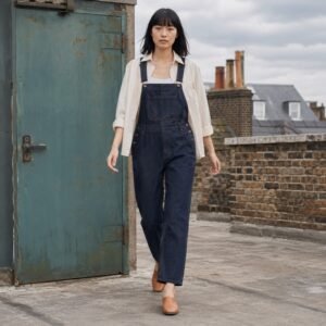 Berwick Straight Leg Dungarees — Dungarees by YOON SYM. worn by a model.