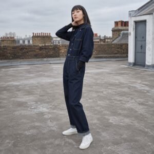 Lexington Denim Boilersuit — Dungarees by YOON SYM. worn by a model.