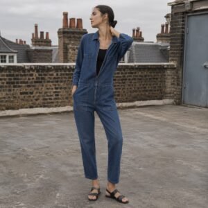 Foubert Denim Boilersuit — Dungarees by YOON SYM. worn by a model.