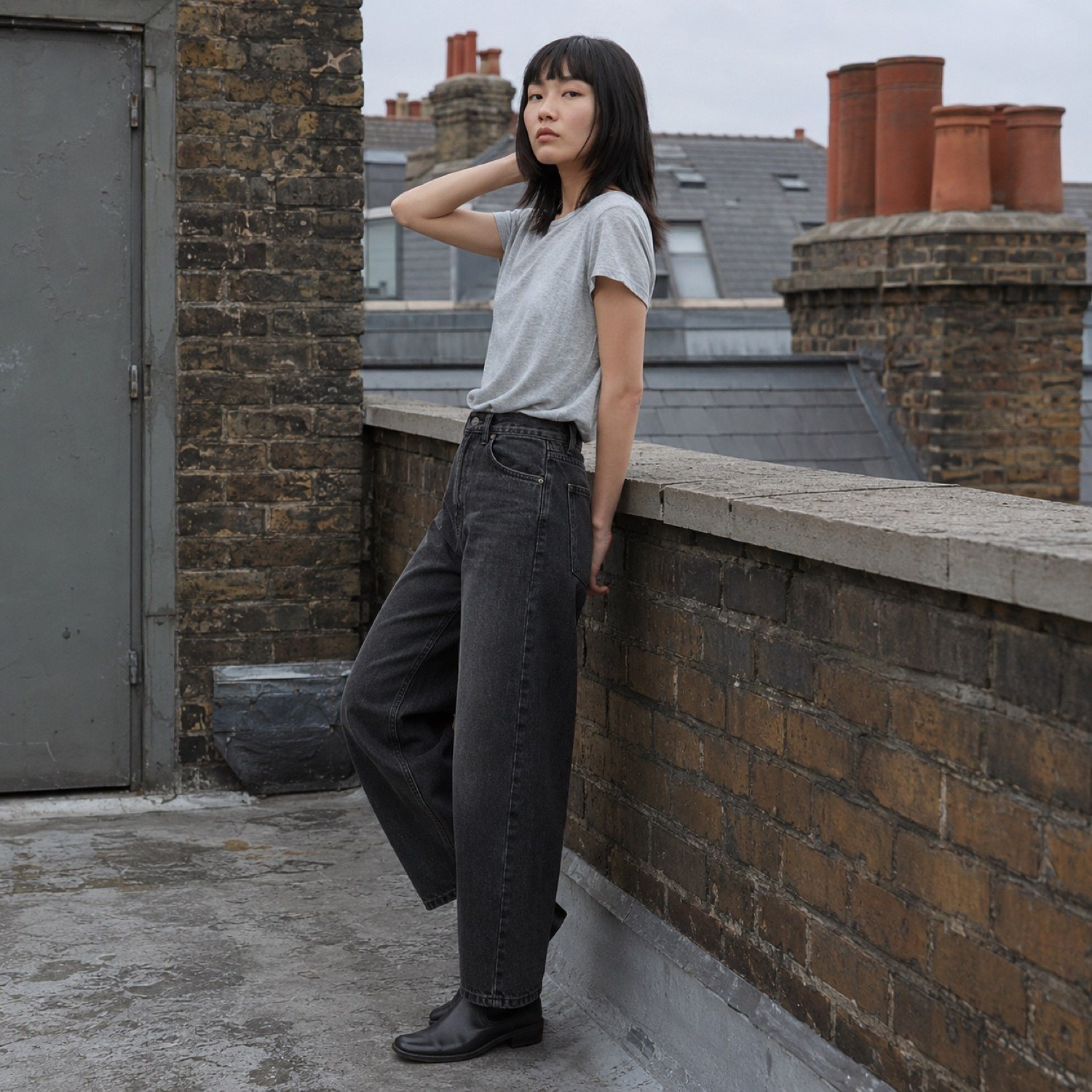 Carnaby Barrel Leg Jean — Jeans by YOON SYM. worn by a model.