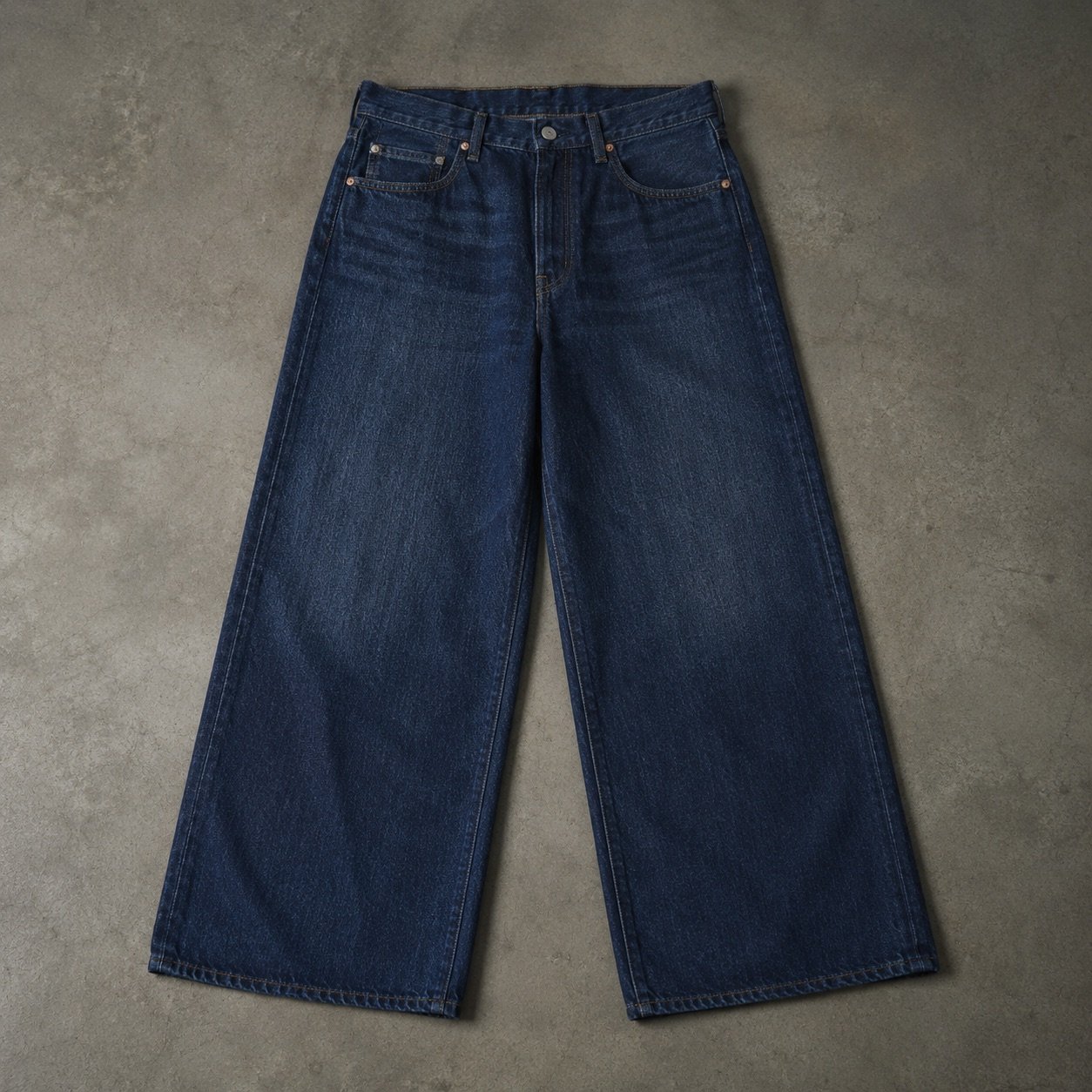 Golden Wide Leg Jean — Jeans by YOON SYM. close detail of the fabric and finish.
