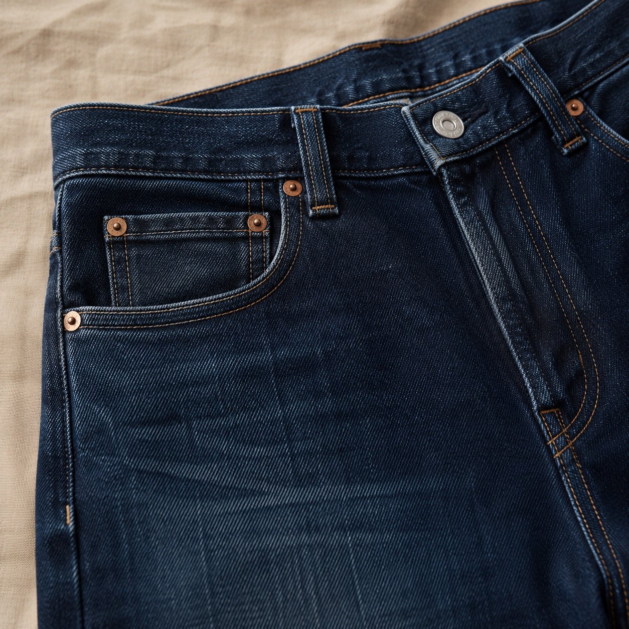 Silver High Rise Straight Jean — Jeans by YOON SYM. close detail of the fabric and finish.