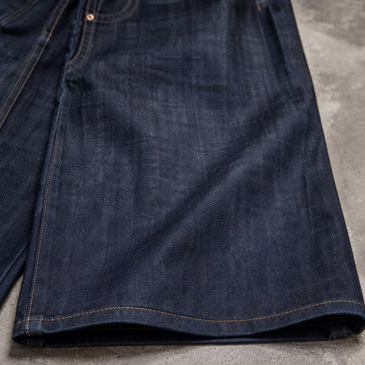 Lexington Wide Leg Jean — Jeans by YOON SYM. close detail of the fabric and finish.