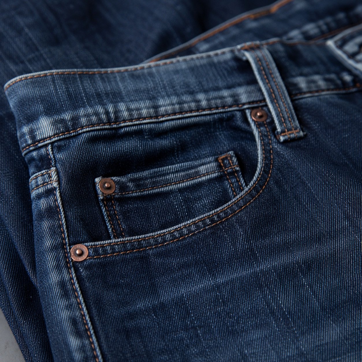 Beak Cropped Straight Jean — Jeans by YOON SYM. close detail of the fabric and finish.