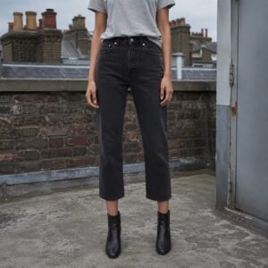Argyll Cropped Straight Jean — Jeans by YOON SYM. worn by a model.