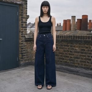 Bridle Wide Leg Jean — Jeans by YOON SYM. worn by a model.