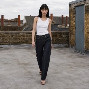 Kingly Straight Leg Jean — Jeans by YOON SYM. worn by a model.