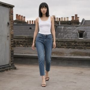 Berwick Slim Tapered Jean — Jeans by YOON SYM. worn by a model.