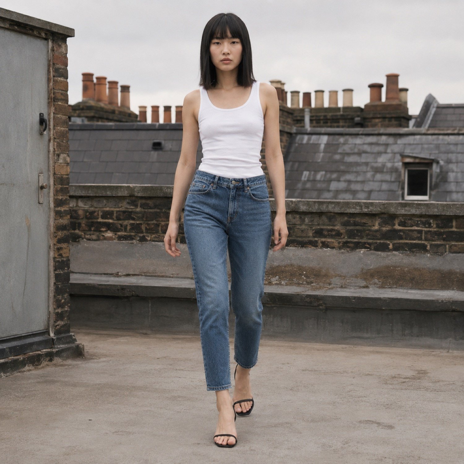 Berwick Slim Tapered Jean — Jeans by YOON SYM. worn by a model.