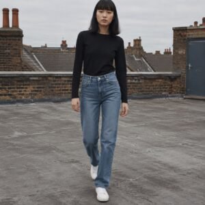 Marshall Straight Leg Jean — Jeans by YOON SYM. worn by a model.