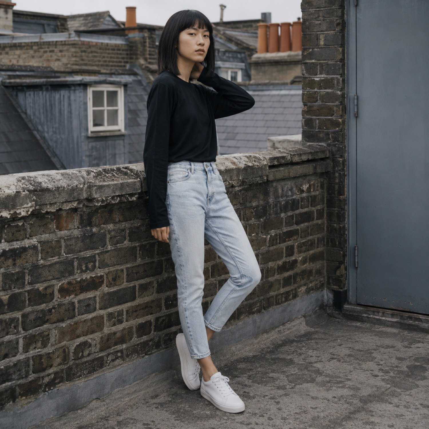 Poland Slim Tapered Jean — Jeans by YOON SYM. worn by a model.