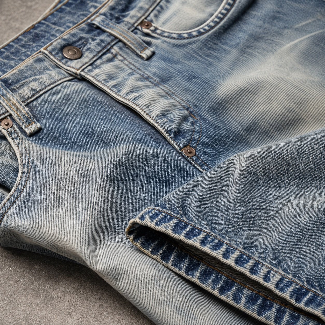 Carnaby Cropped Straight Jean — Jeans by YOON SYM. close detail of the fabric and finish.