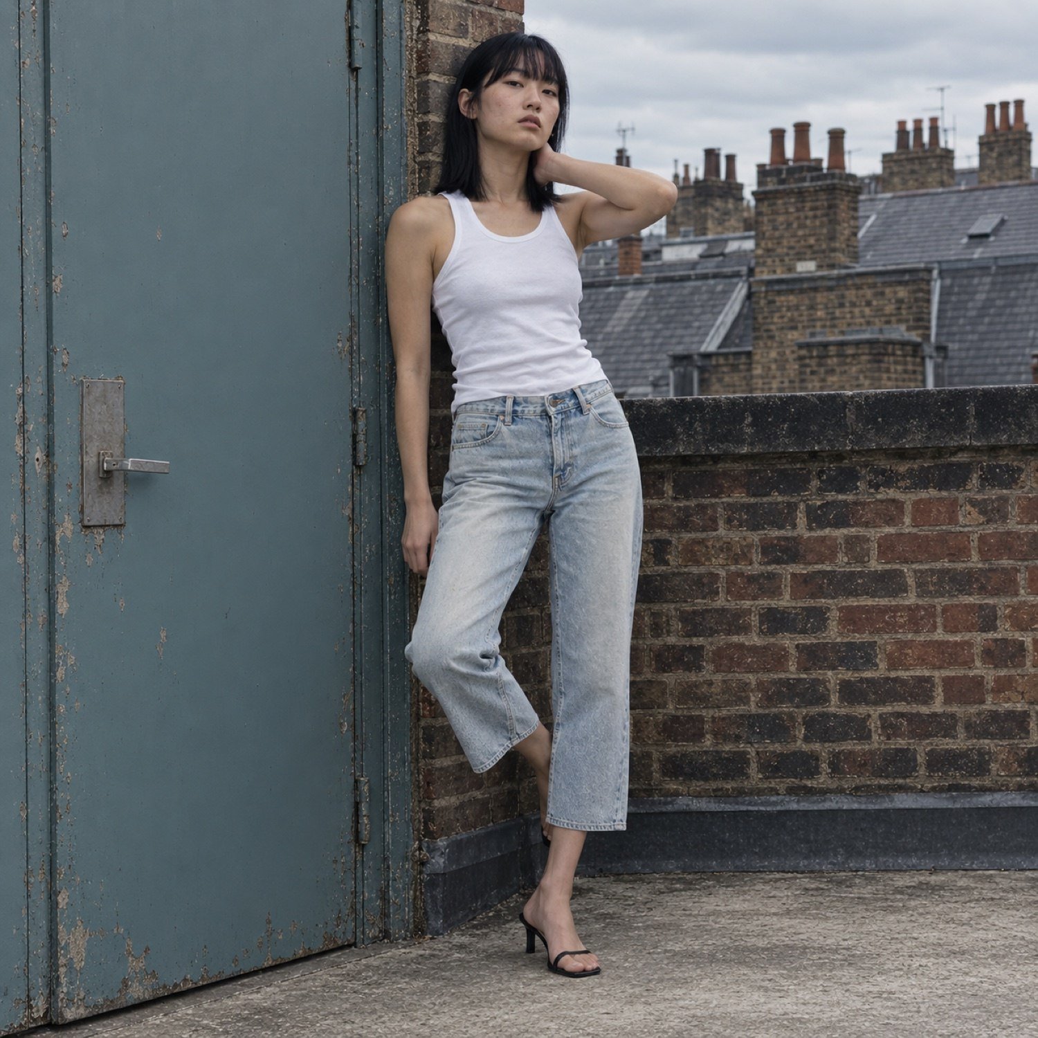 Carnaby Cropped Straight Jean — Jeans by YOON SYM. worn by a model.