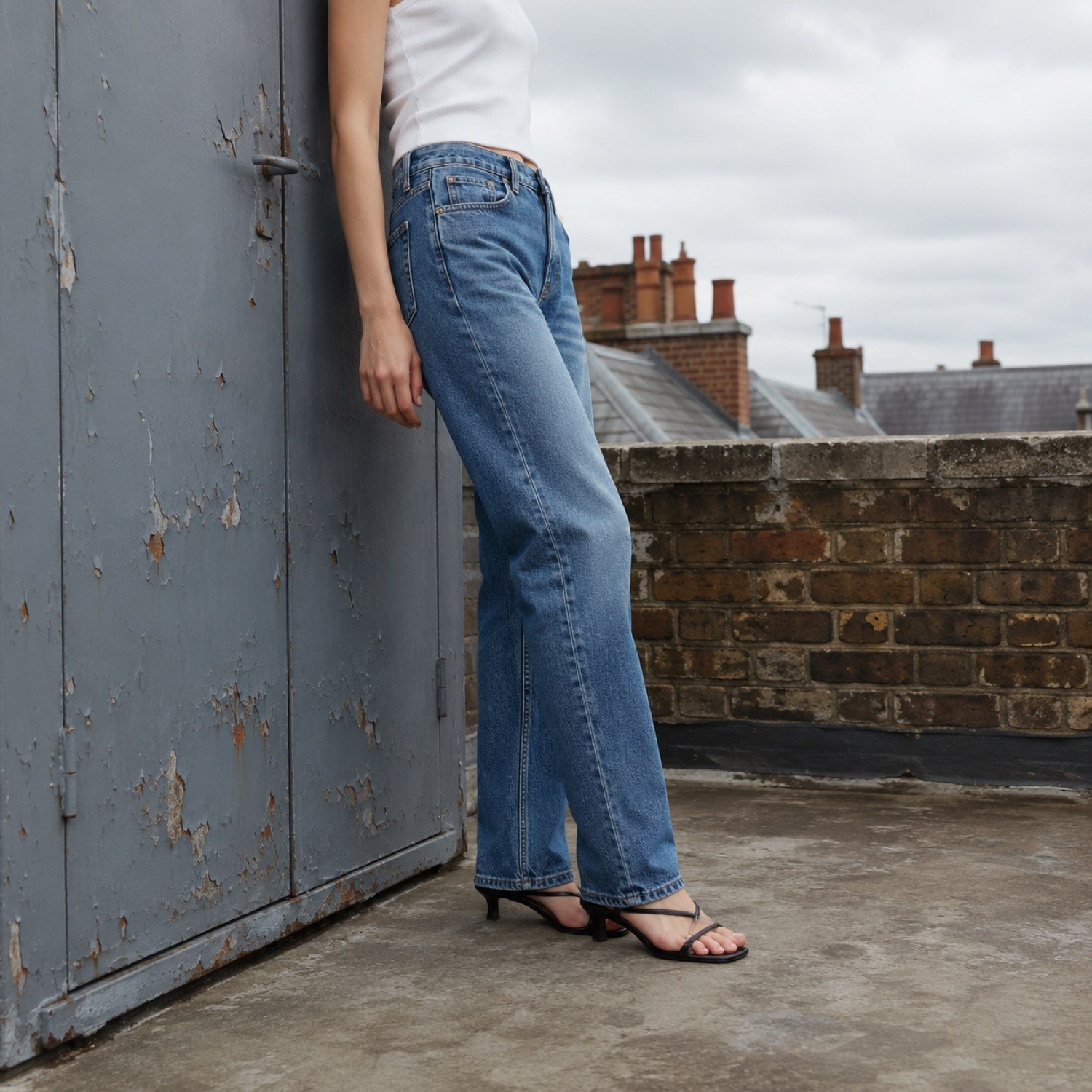 Broadwick Straight Leg Jean — Jeans by YOON SYM. worn by a model, side view.