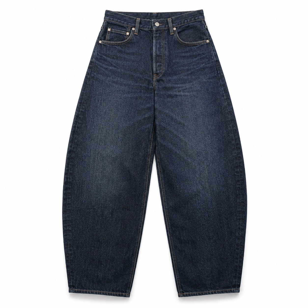 Silver Barrel Leg Jean — Jeans by YOON SYM. product photograph on a white background.