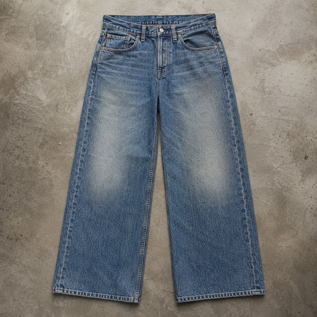 Beak Wide Leg Jean — Jeans by YOON SYM. close detail of the fabric and finish.
