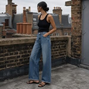 Beak Wide Leg Jean — Jeans by YOON SYM. worn by a model.