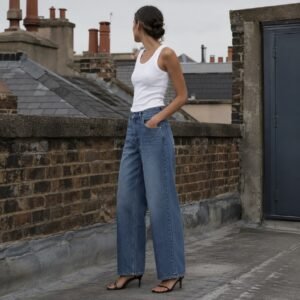Beak Wide Leg Jean — YOON SYM knitwear, product photograph