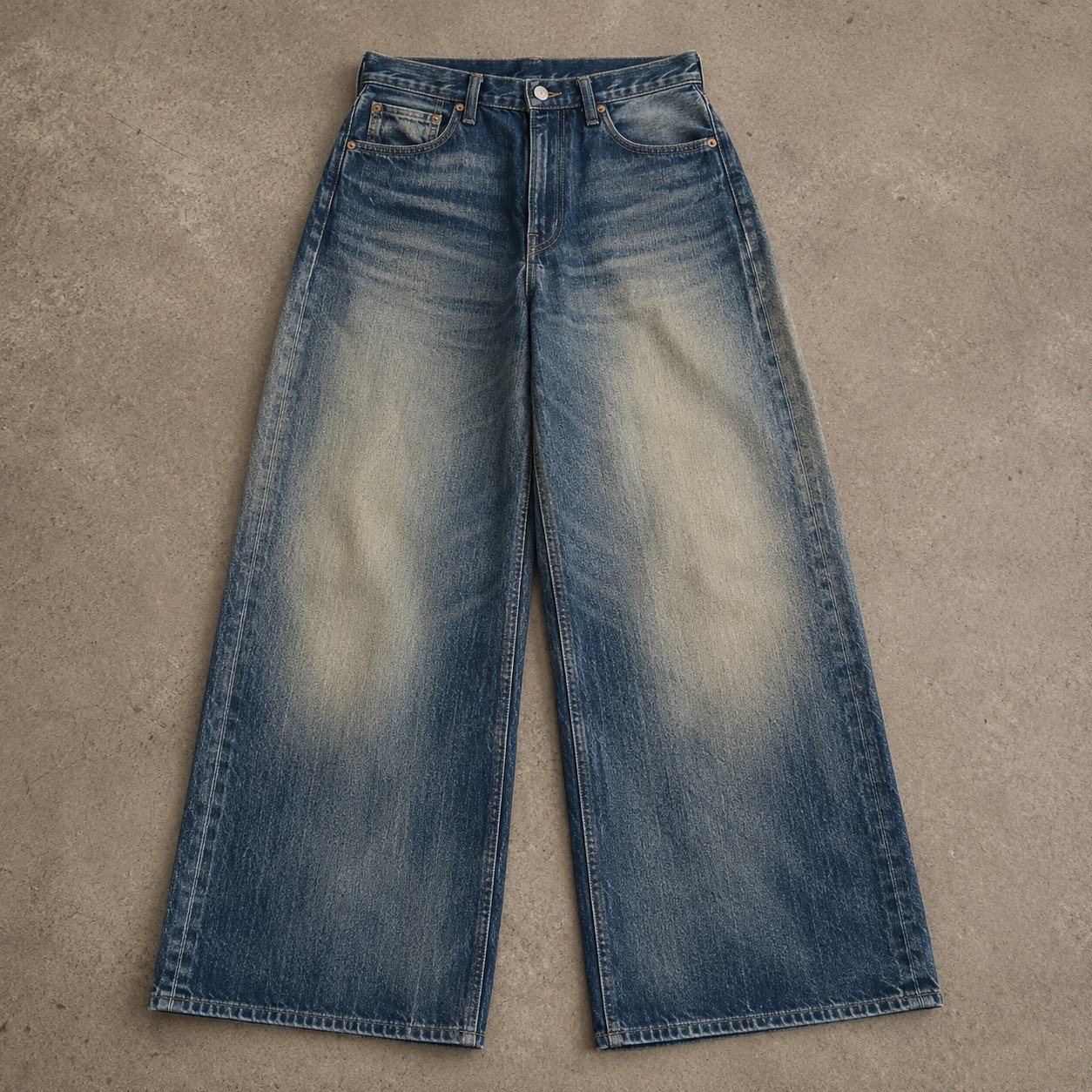 Argyll Wide Leg Jean — Jeans by YOON SYM. close detail of the fabric and finish.