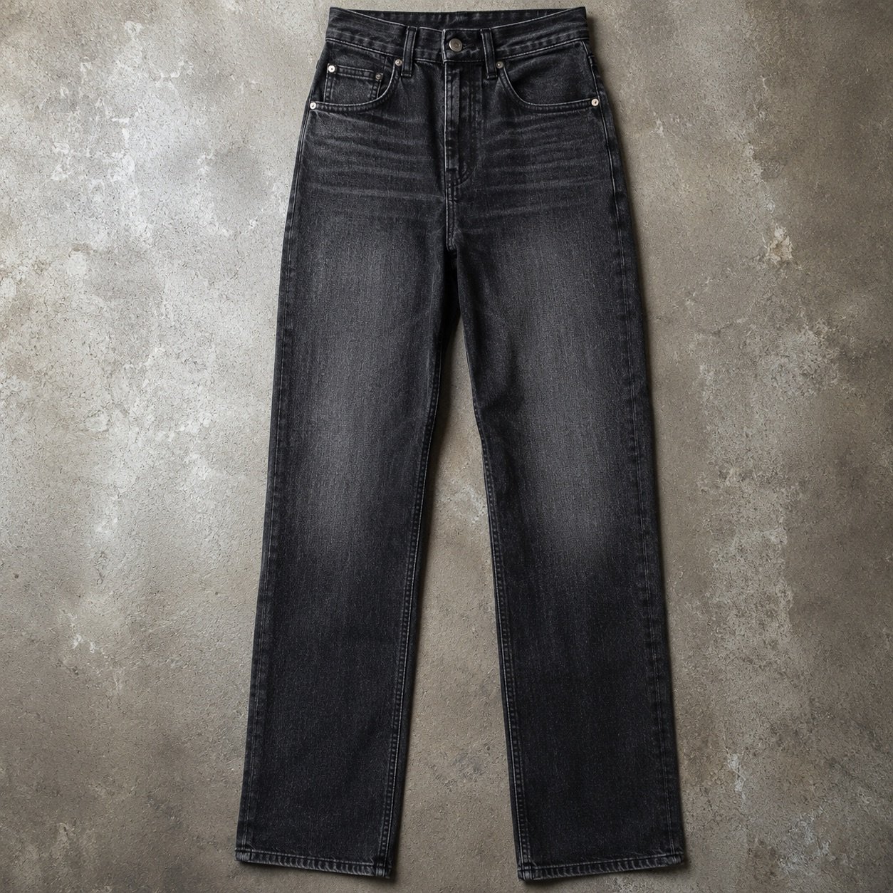 Bridle High Rise Straight Jean — Jeans by YOON SYM. close detail of the fabric and finish.