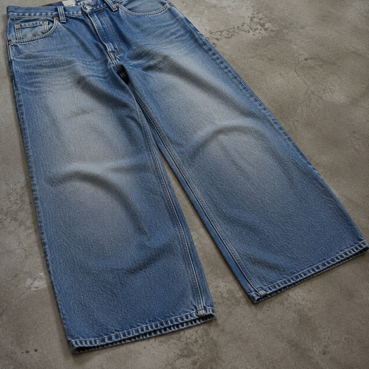Berwick Wide Leg Jean — Jeans by YOON SYM. close detail of the fabric and finish.