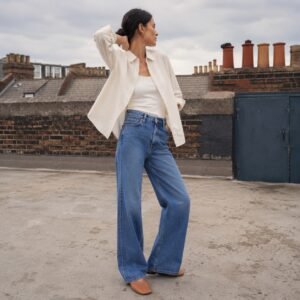 Berwick Wide Leg Jean — Jeans by YOON SYM. worn by a model.