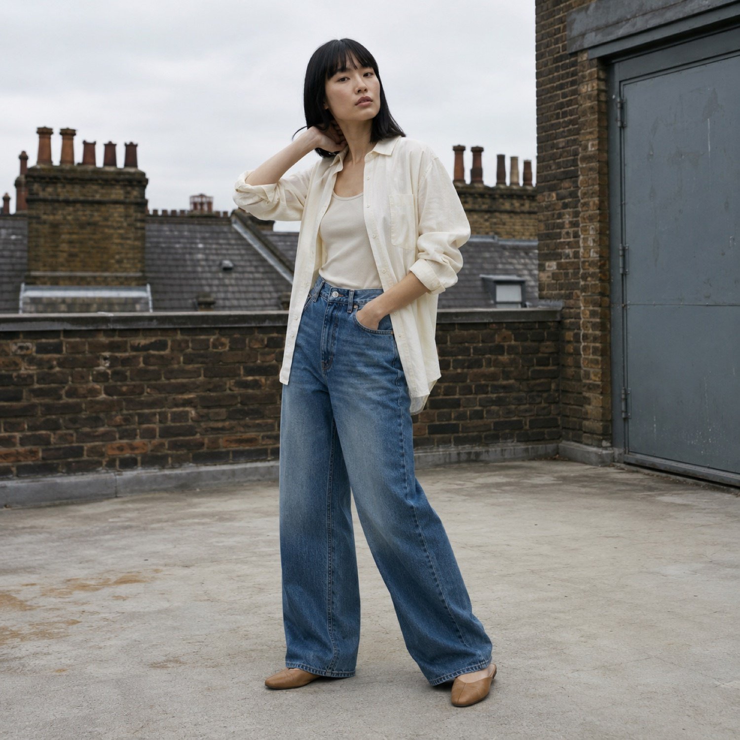 Berwick Wide Leg Jean — Jeans by YOON SYM. worn by a model.