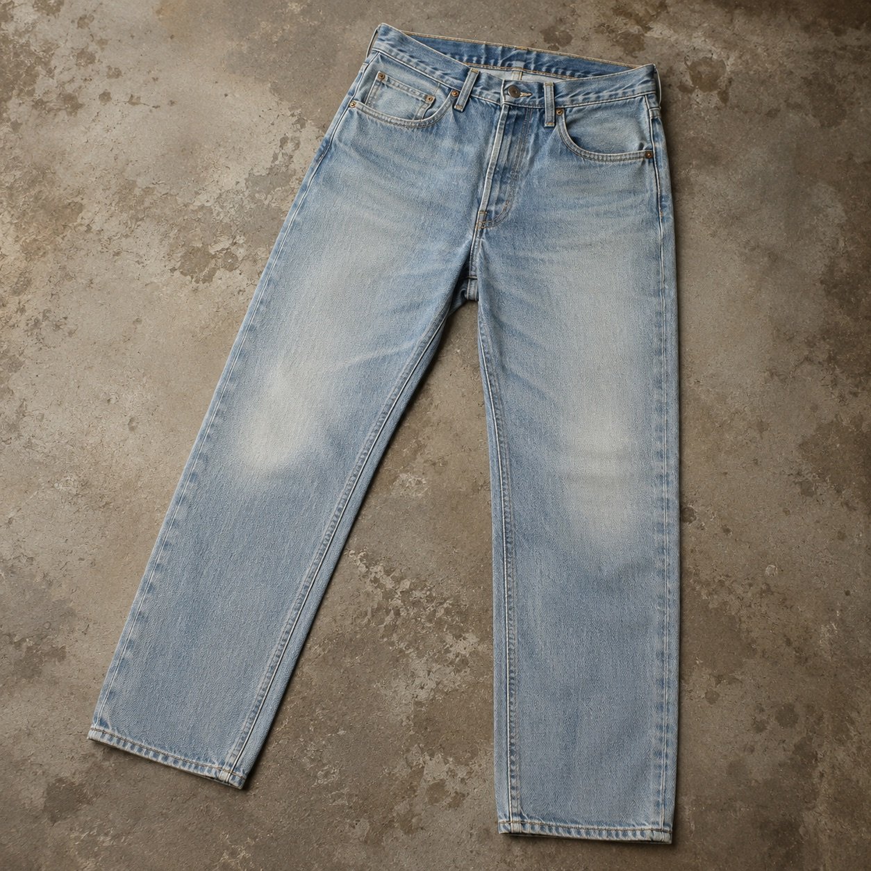 Marshall Straight Leg Jean — Jeans by YOON SYM. close detail of the fabric and finish.