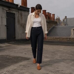 Poland Straight Leg Jean — Jeans by YOON SYM. worn by a model.