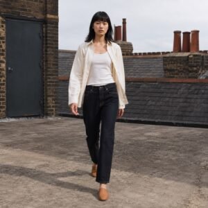 Poland Straight Leg Jean — Jeans by YOON SYM. worn by a model.