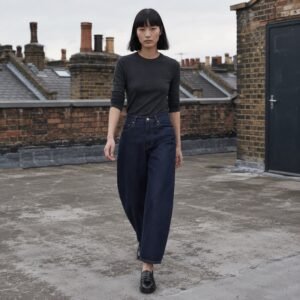 Carnaby Barrel Leg Jean — Jeans by YOON SYM. worn by a model.
