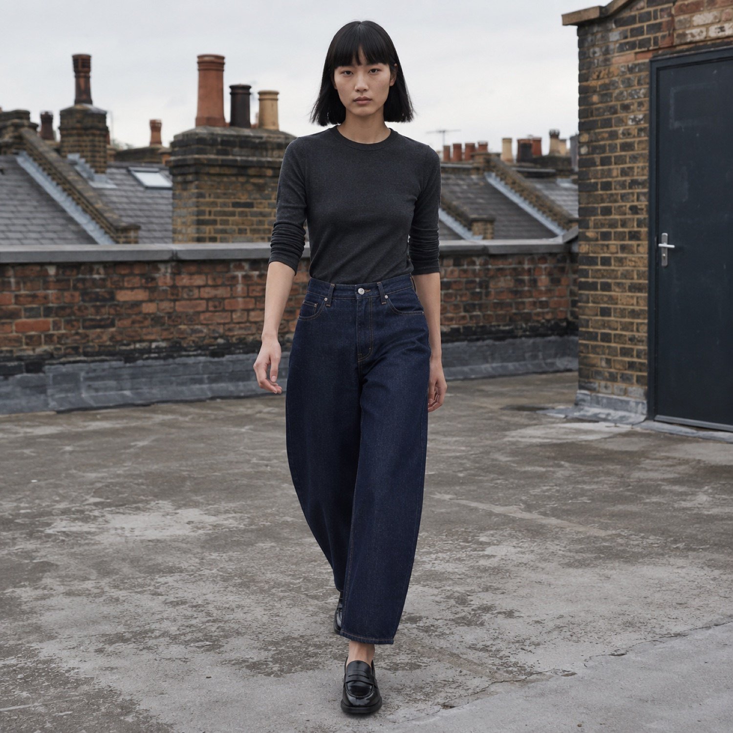 Carnaby Barrel Leg Jean — Jeans by YOON SYM. worn by a model.
