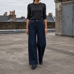 Broadwick Wide Leg Jean — Jeans by YOON SYM. worn by a model.