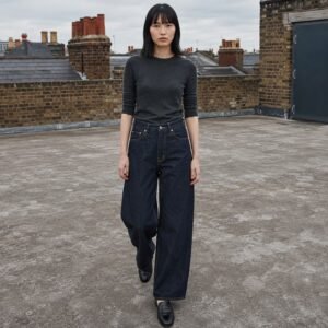 Broadwick Wide Leg Jean — Jeans by YOON SYM. worn by a model.
