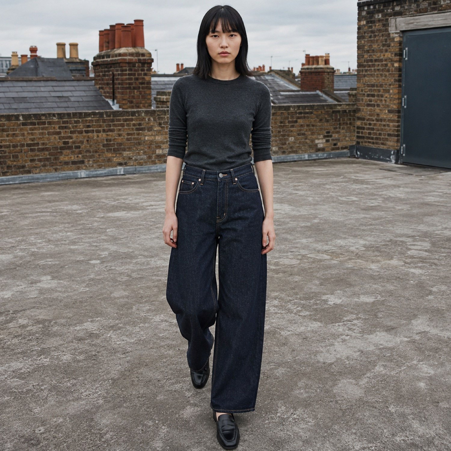 Broadwick Wide Leg Jean — Jeans by YOON SYM. worn by a model.