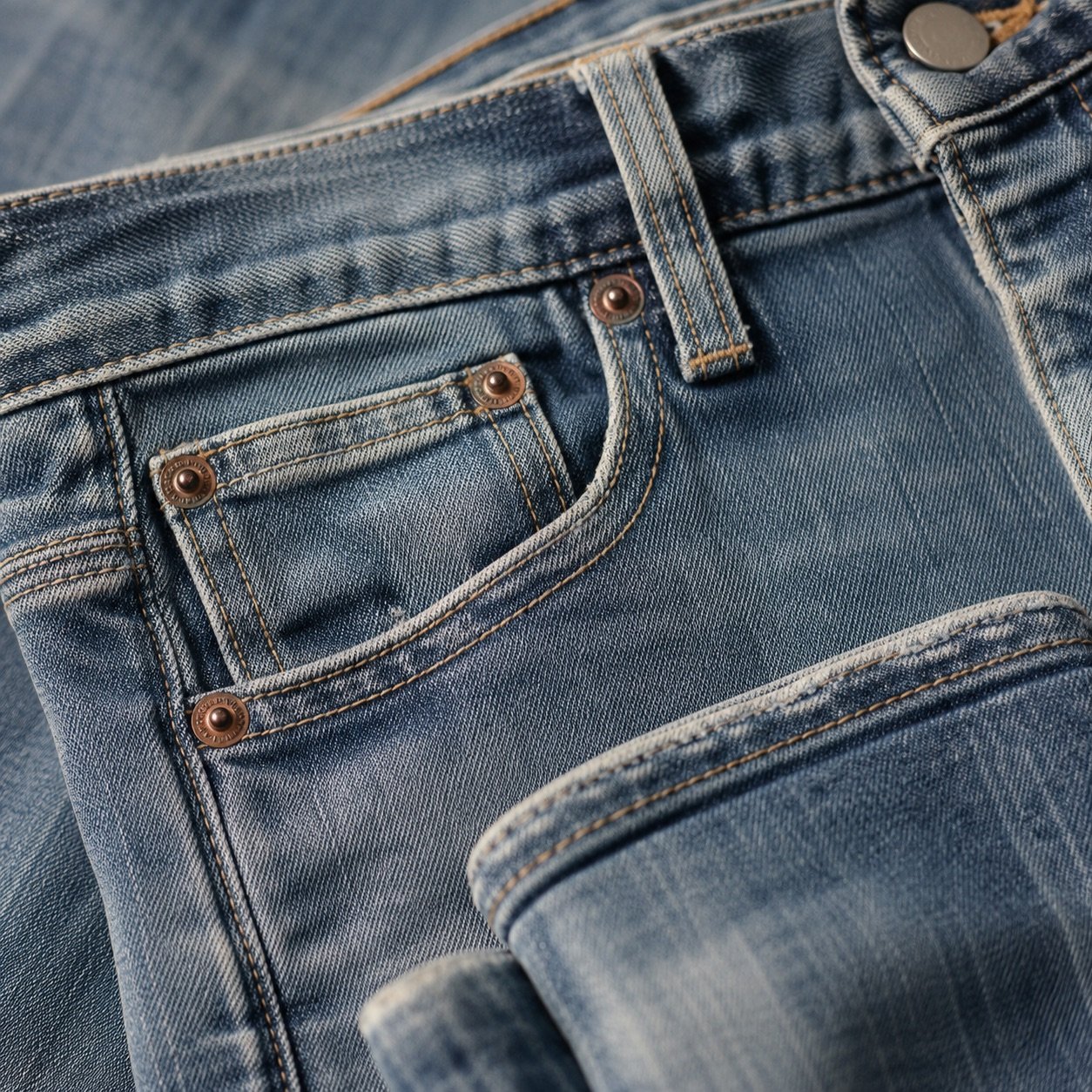 Golden Cropped Straight Jean — Jeans by YOON SYM. close detail of the fabric and finish.
