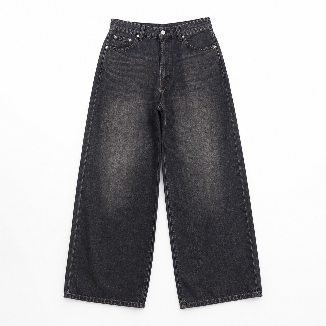 Silver Wide Leg Jean — Jeans by YOON SYM. product photograph on a white background.