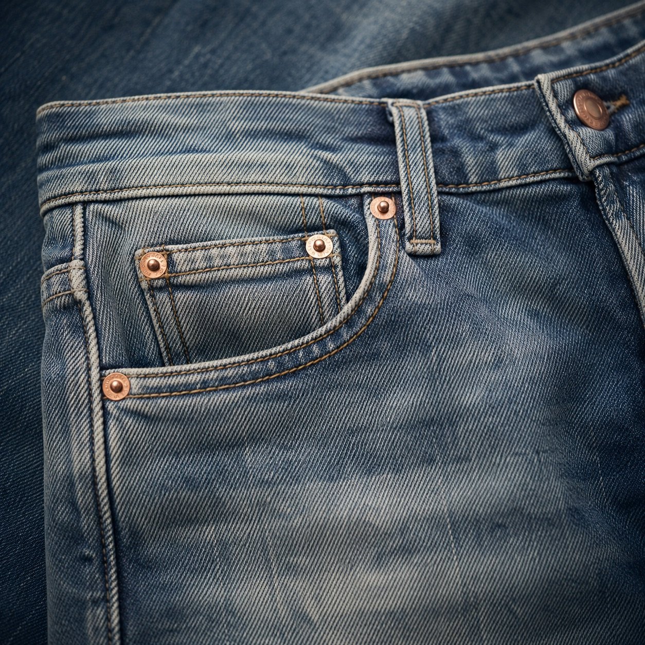 Lexington High Rise Straight Jean — Jeans by YOON SYM. close detail of the fabric and finish.