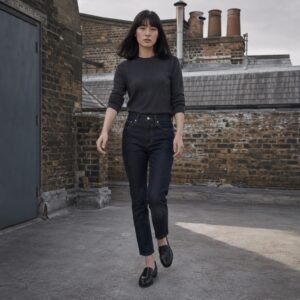 Warwick Slim Tapered Jean — Jeans by YOON SYM. worn by a model.