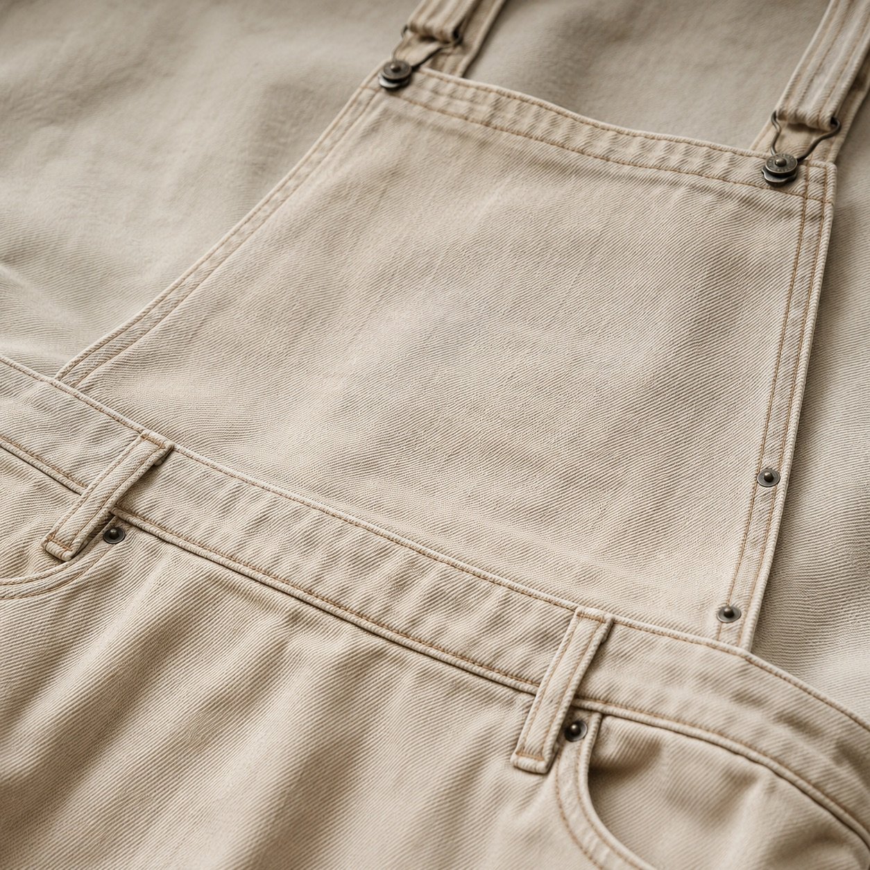 Denman Denim Pinafore Dress — Skirts & Dresses by YOON SYM. close detail of the fabric and finish.