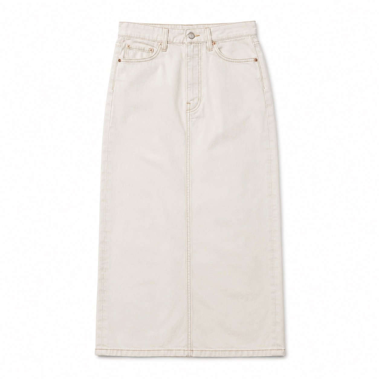 Soho Midi Denim Skirt — Skirts & Dresses by YOON SYM. product photograph on a white background.