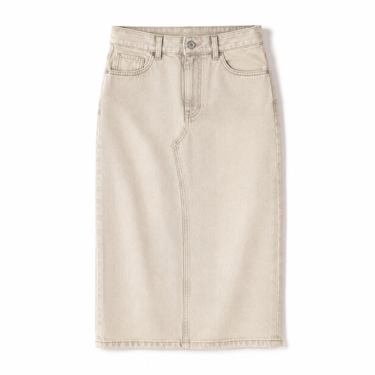 Silver Midi Denim Skirt — Skirts & Dresses by YOON SYM. product photograph on a white background.