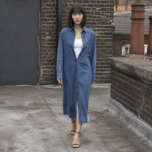 Bridle Denim Shirt Dress — Skirts & Dresses by YOON SYM. worn by a model.